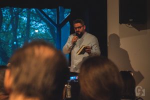 Literacki Piątek. Spotkanie autorskie z Utą Przyboś, Łukaszem Suskiewiczem i Jarosławem Błahym (26 kwietnia 2019), fot. Justyna Kwasek