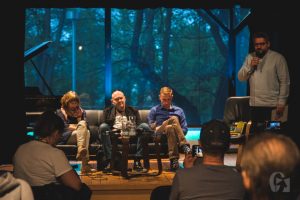 Literacki Piątek. Spotkanie autorskie z Utą Przyboś, Łukaszem Suskiewiczem i Jarosławem Błahym (26 kwietnia 2019), fot. Justyna Kwasek