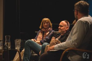 Literacki Piątek. Spotkanie autorskie z Utą Przyboś, Łukaszem Suskiewiczem i Jarosławem Błahym (26 kwietnia 2019), fot. Justyna Kwasek