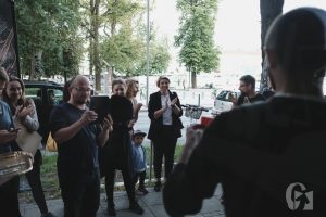 Odsłonięcie muralu typograficznego Czytaj (25 czerwca 2018), fot. Marcin Szczygieł