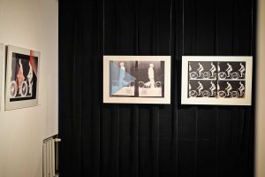 trzy obrazy jeden na białym tle po lewej dwa na czarnym tle na wprost