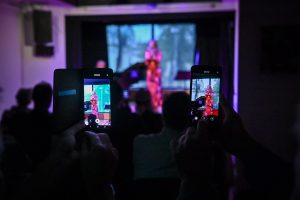 smartfony nagrywające koncert na ekranach wokalistka