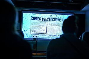 strona tytułowa „Gońca Częstochowskiego” wyświetlana na ekranie